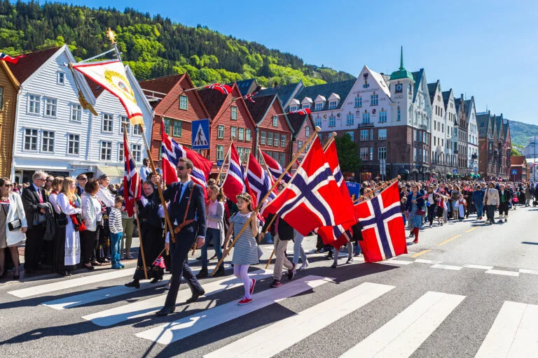 Constitution Day parade in Bergen, Norway.