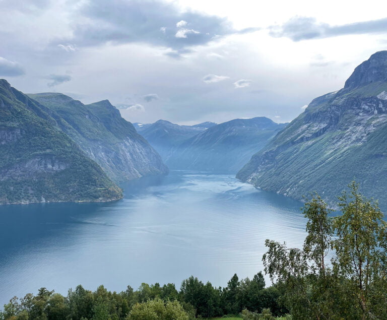 Entrance to the Geirangerfjord, near Hellesylt.