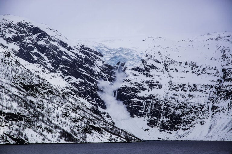 Avalanche in Finnmark, Northern Norway.
