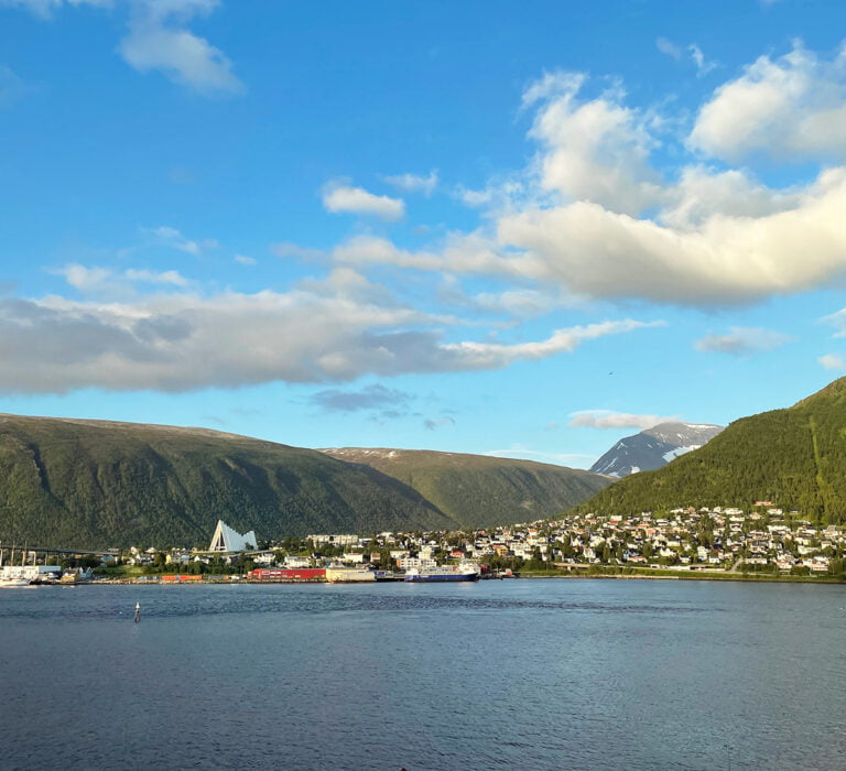 The waterfront of Tromsdalen.