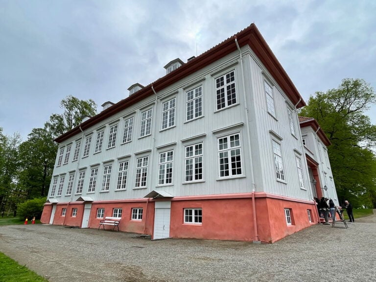 A side view of Eidsvoll manor house in Norway.