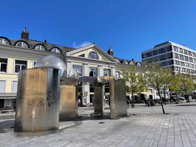 Fountain on the public square in Drammen.