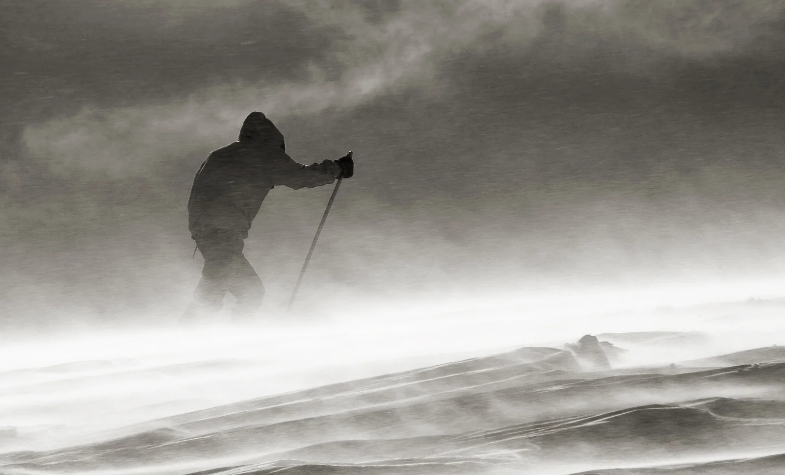 Norway bad weather skier