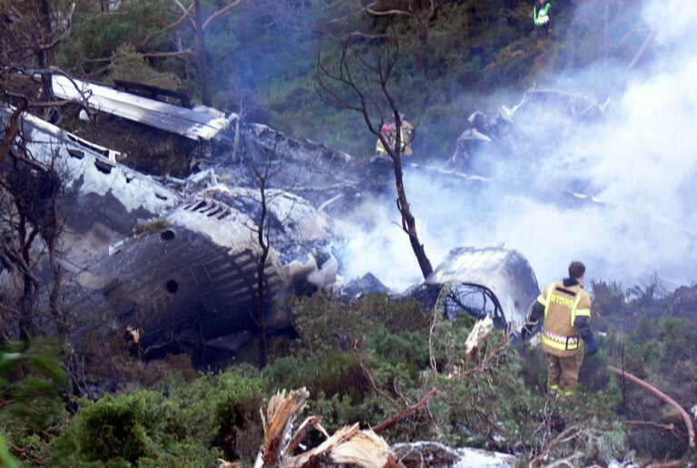 Stord air crash aftermath. Photo: Forsvaret.