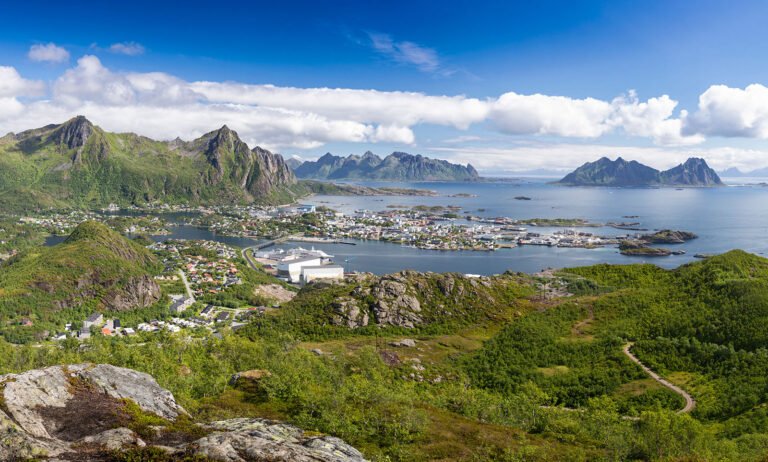 Svolvær in the Lofoten Islands of Norway.
