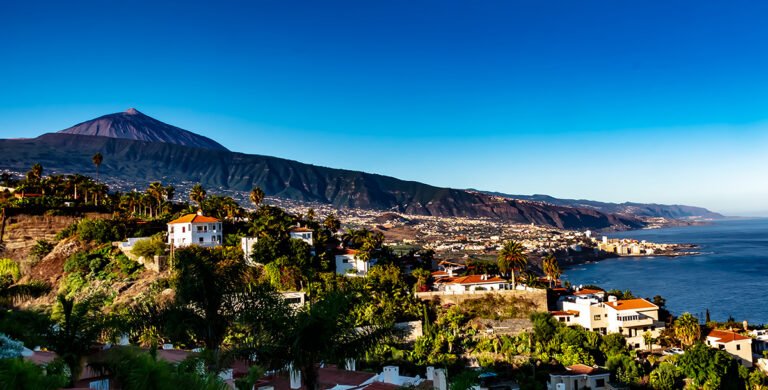 The volcano and coastline of Tenerife.