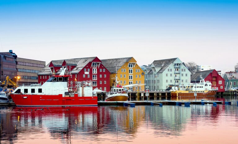 Tromsø waterfront in the evening light.