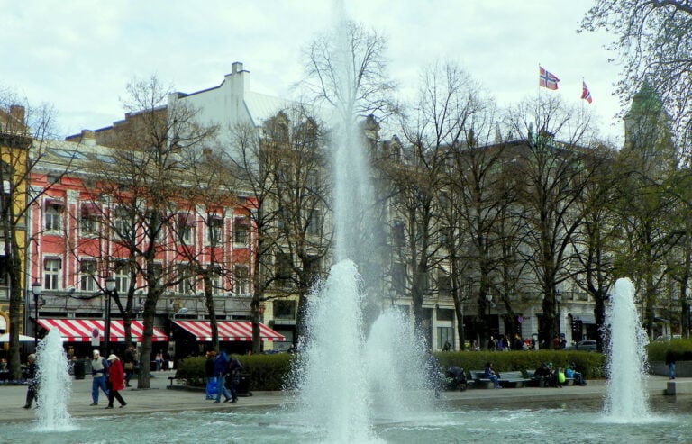 Water features on Karl Johans gate, Oslo.