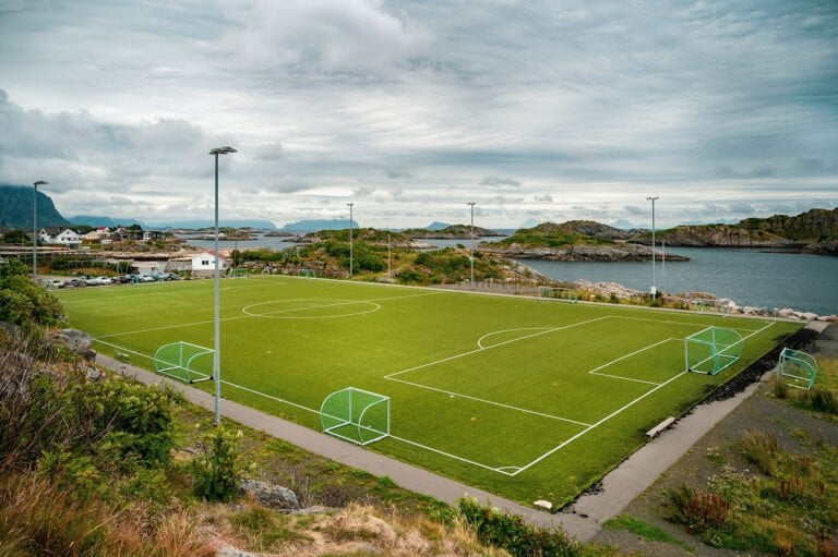 Soccer field in Henningsvaer, Norway.