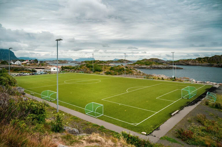 Football pitch in Henningsvær, Norway.