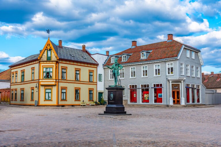 Town square in old Fredrikstad, Norway.