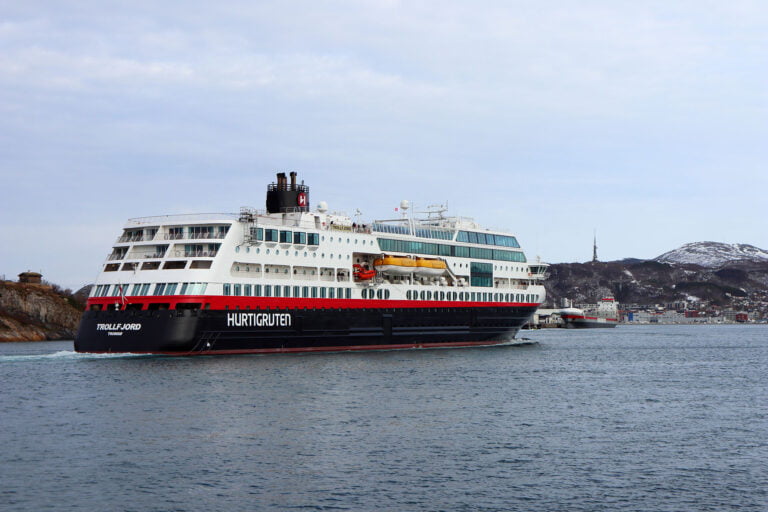 Hurtigruten ship MST rollfjord in Bodø, Norway. Photo: Leif Skaue / Shutterstock.com
