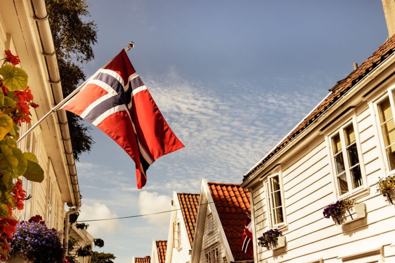 Norwegian flag of old Stavanger