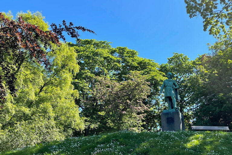 Rollo the Viking statue in Ålesund Byparken.