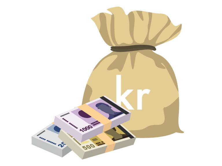 A bag of Norwegian money
