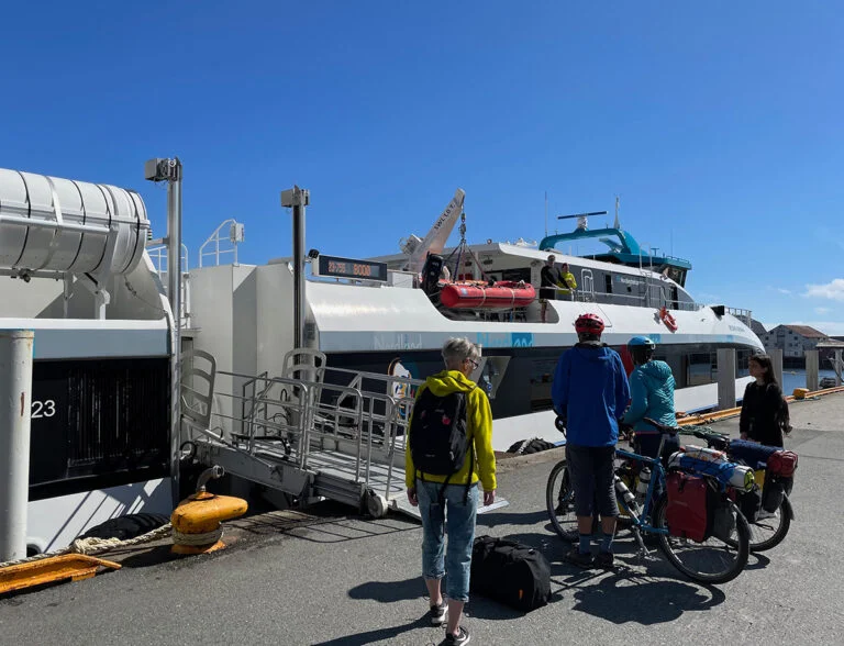 Boarding the express ferry in Svolvær.