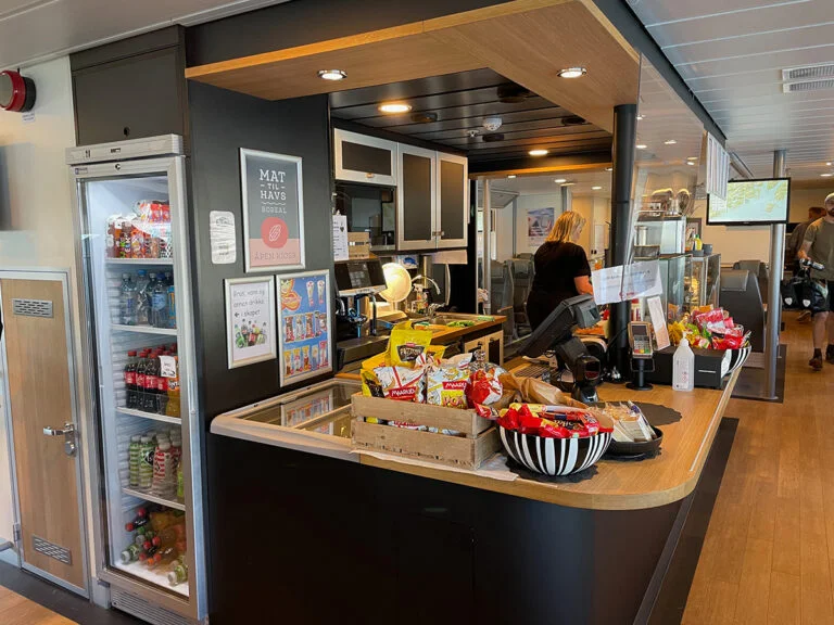 Cafe onboard the Bodo-Svolvaer ferry.