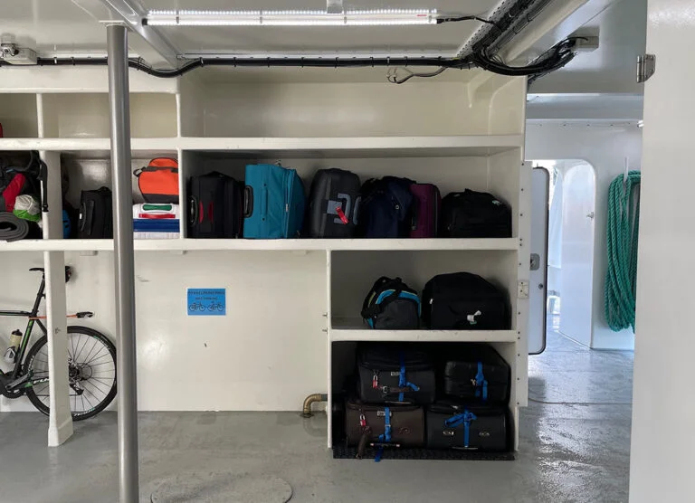 Luggage racks on the Bodø ferry.