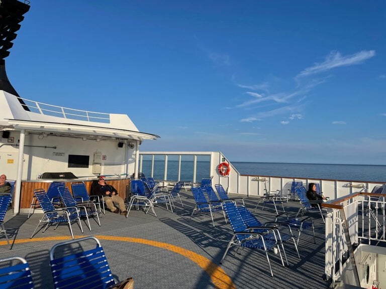 The outdoor deck on the MS Nordnorge.