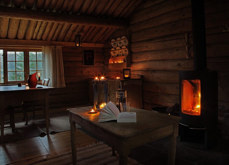 Norwegian fishing cabin in Norway.