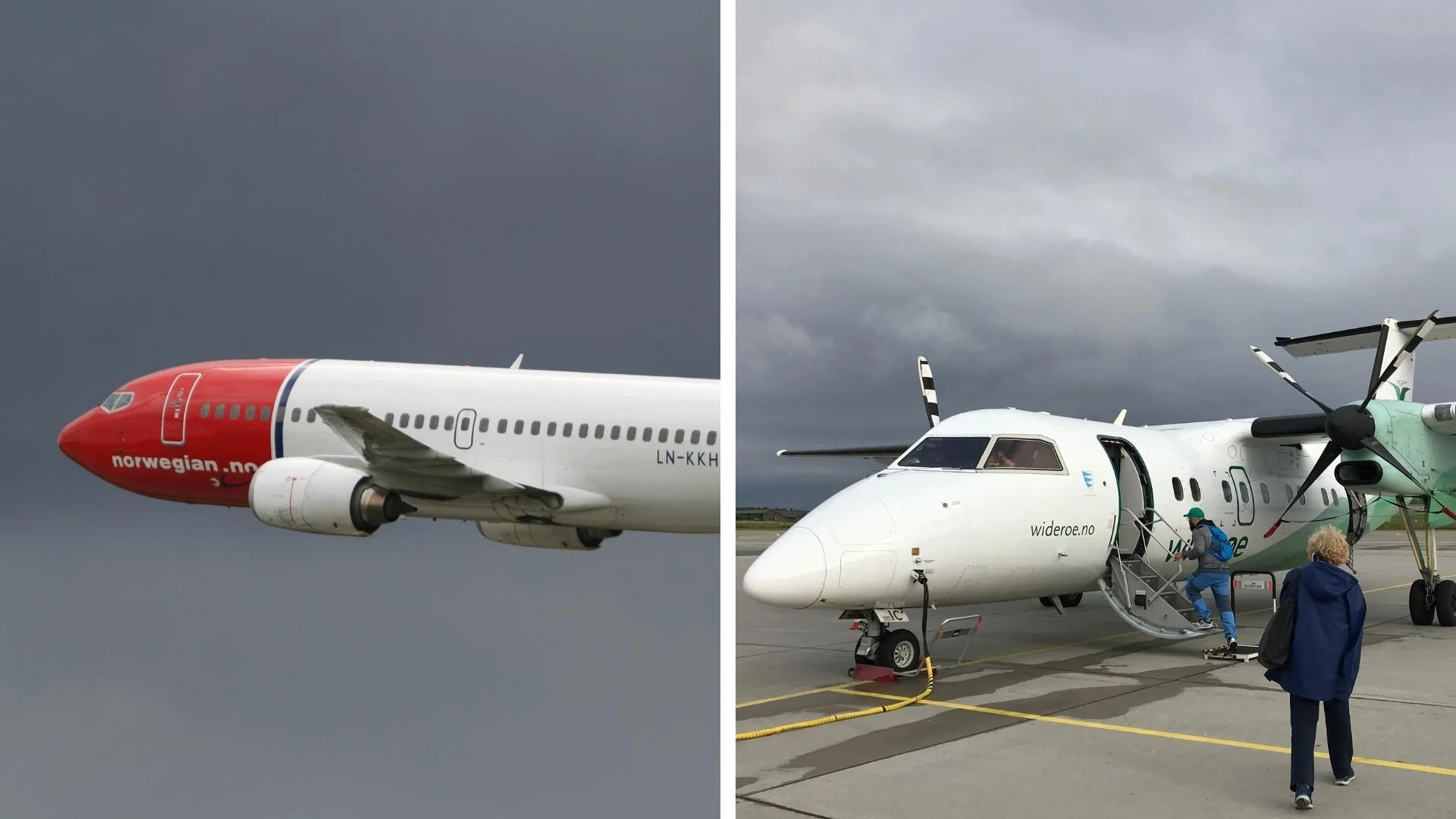 Norwegian and Widerøe airlines