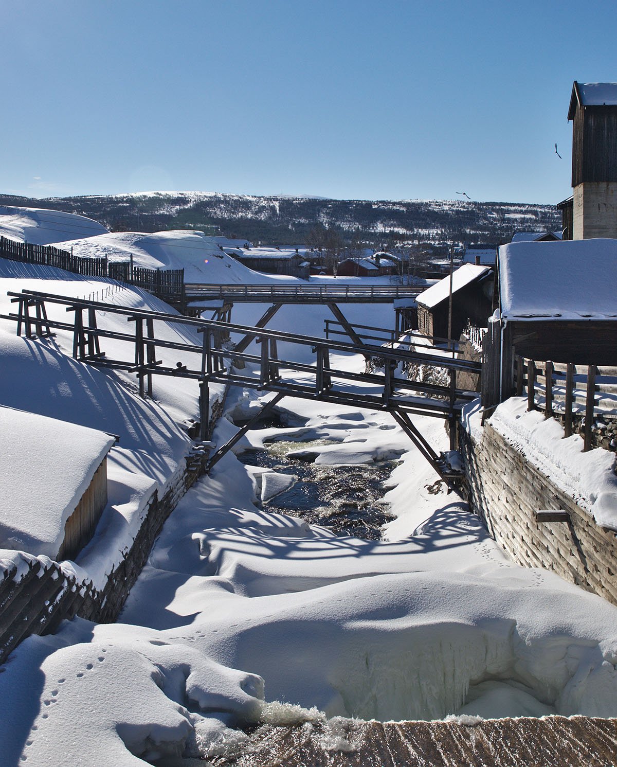 Glomma river in the winter in Røros.