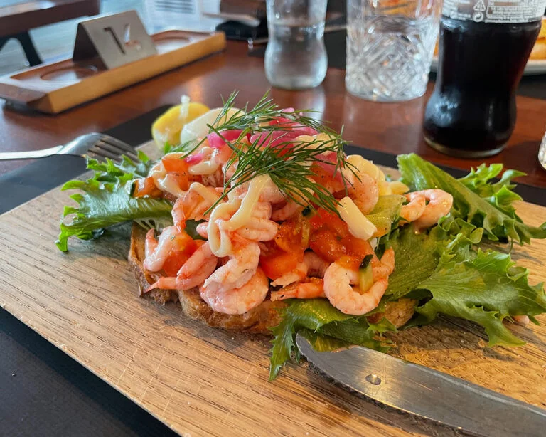 Shrimp sandwich in the bistro.