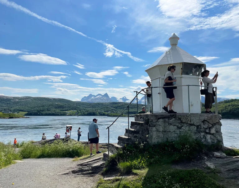 Old lighthouse at Saltstraumen in Norway.