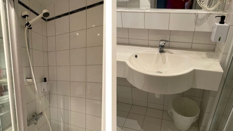 Bathroom at the Scandic Sarpsborg hotel.