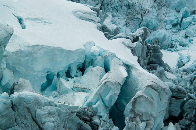 Blue ice glacier at Folgefonna, Norway.
