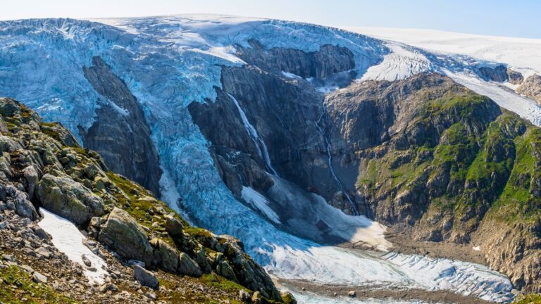 Viewpoint of Folgfonna glacier in Norway.