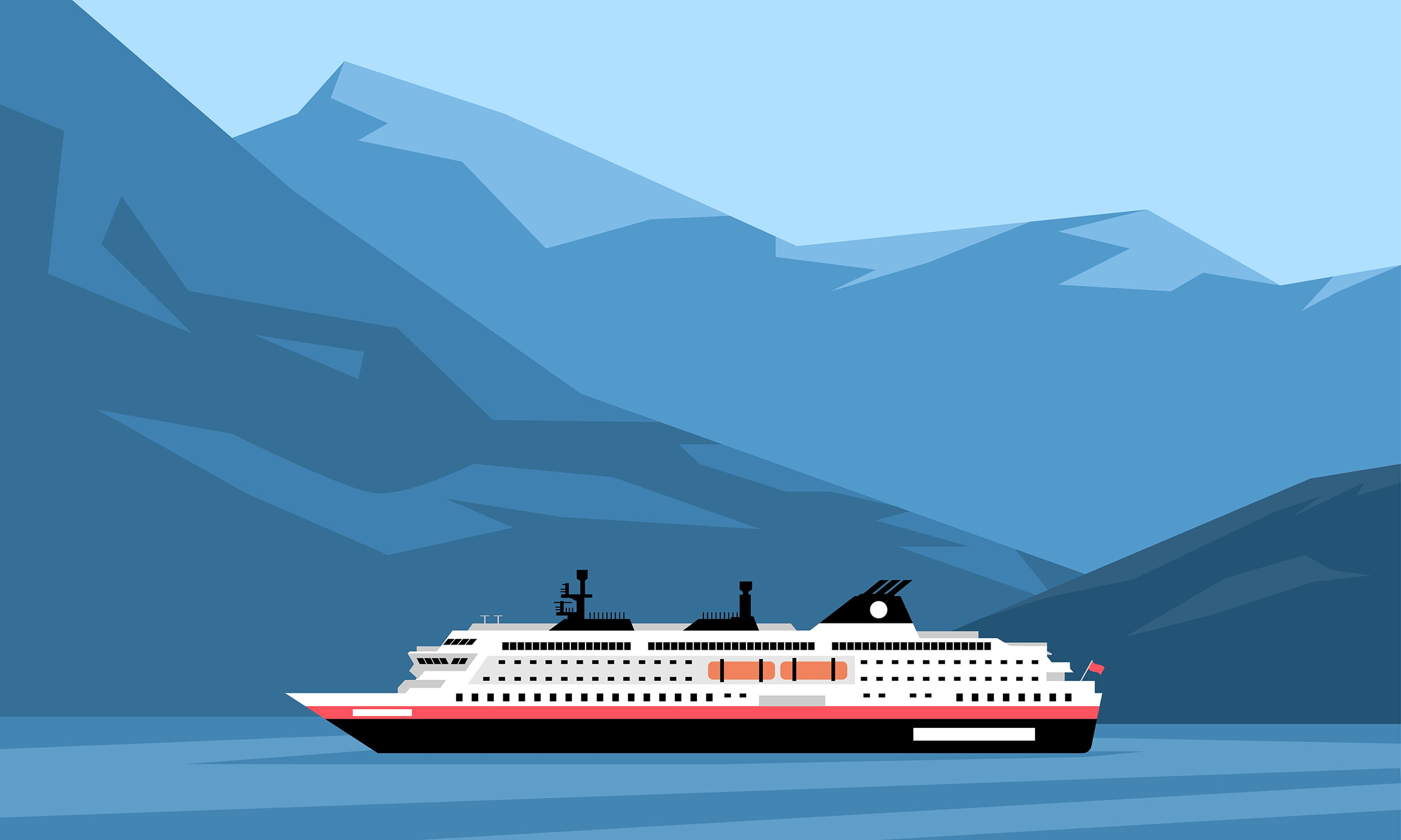 Bruker Hurtigruten som lokalferge i Norge