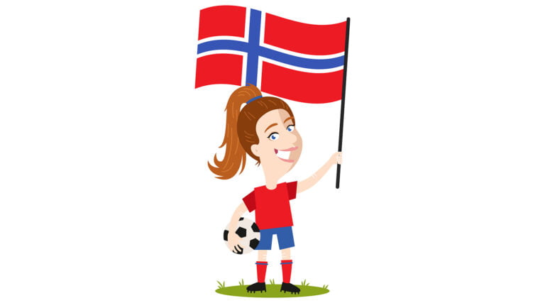 Norway women's footballer cartoon