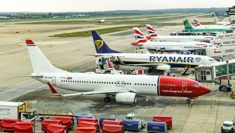 Norwegian Air plane at Gatwick Airport. Photo: Ceri Breeze / Shutterstock.com.