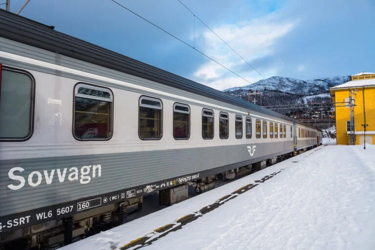 SJ night train to Stockholm at Narvik station.