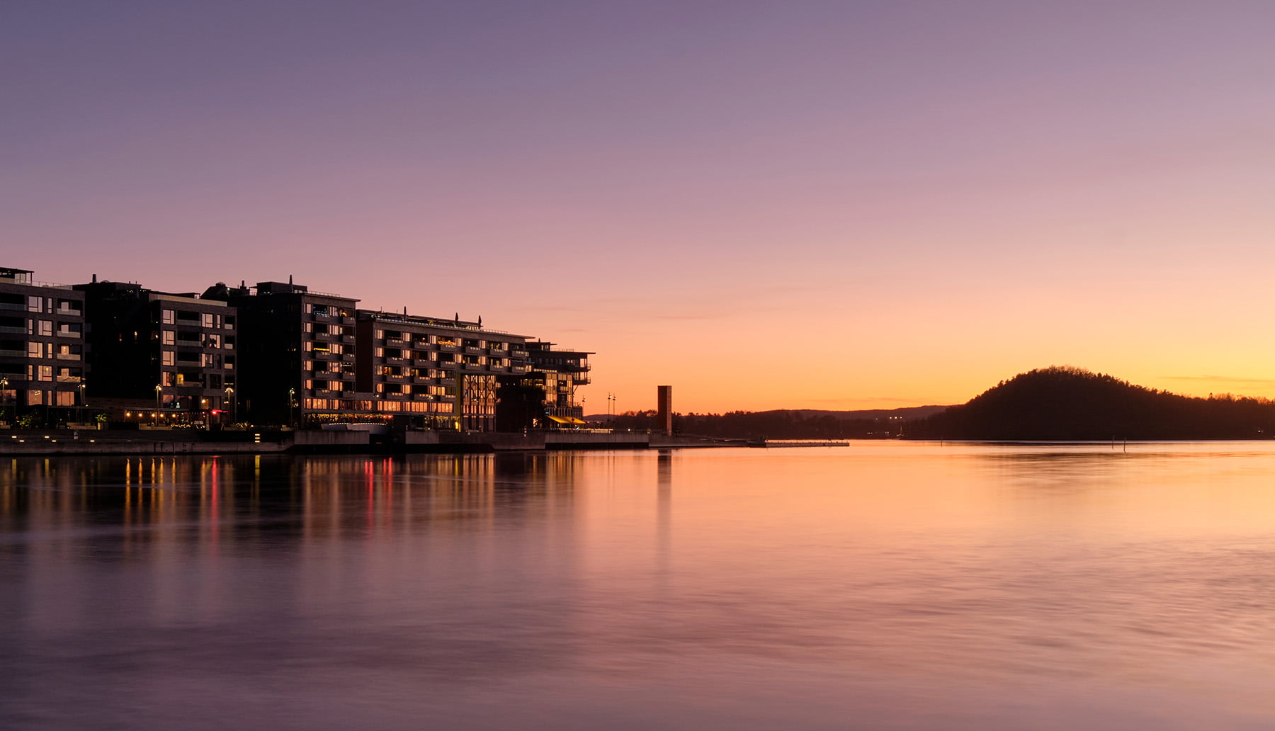 Sørenga Oslo at sunset