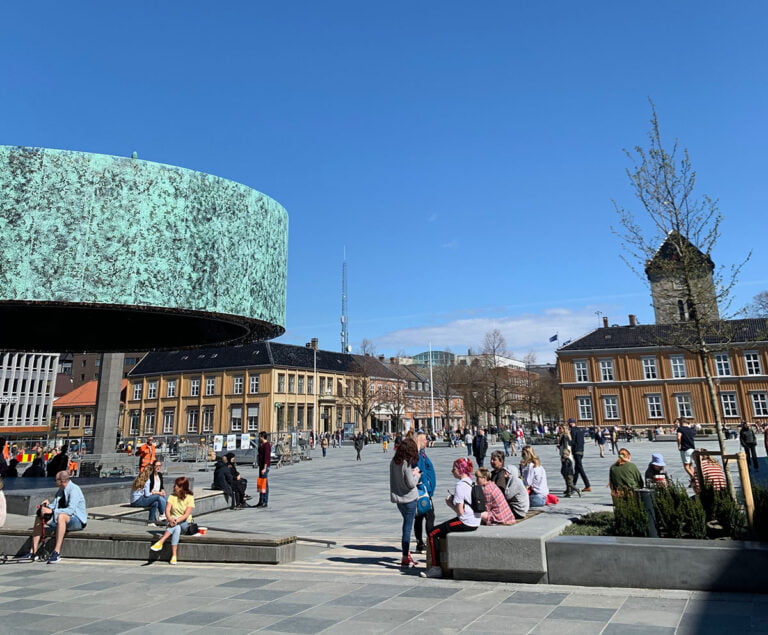 The public square Torvet in Trondheim.