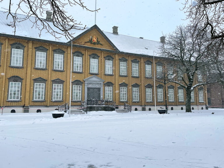 Trondheim city centre in the winter.