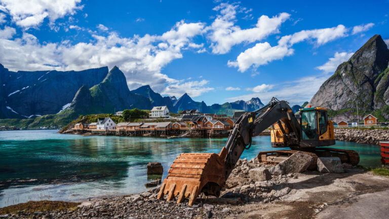 Construction work in Lofoten, Norway.