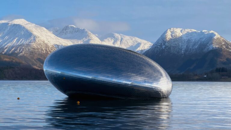 Salmon Eye exhibition centre in Hardangerfjord, Norway. Photo: Kvorning Design.