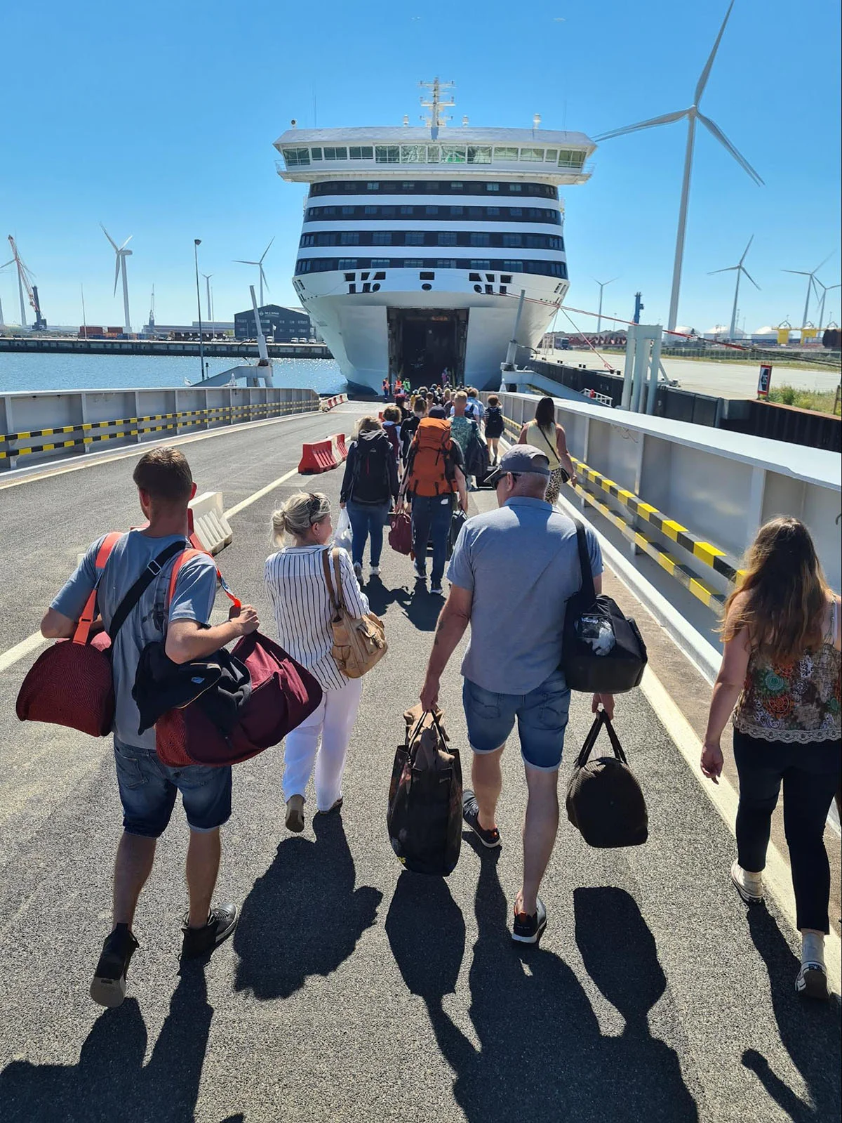 Holland-Norway foot passengers have to board via the car deck. Photo: Daniel Albert.