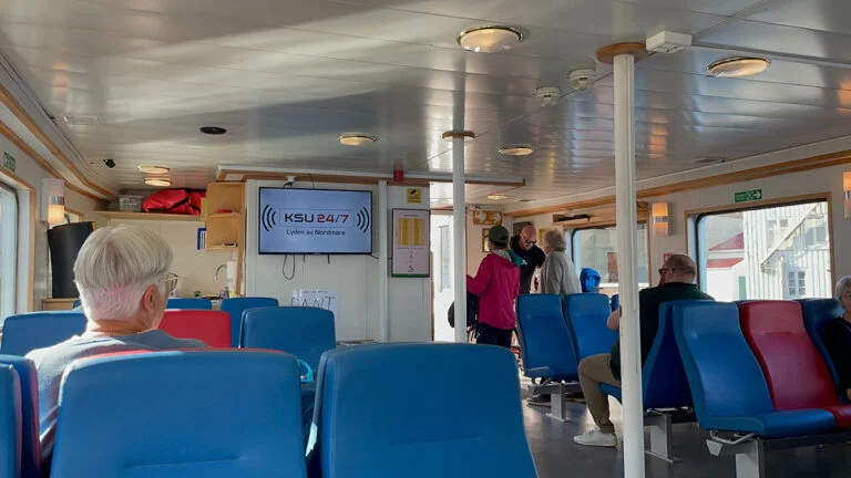 Inside the Sundbåten ferry in Kristiansund.