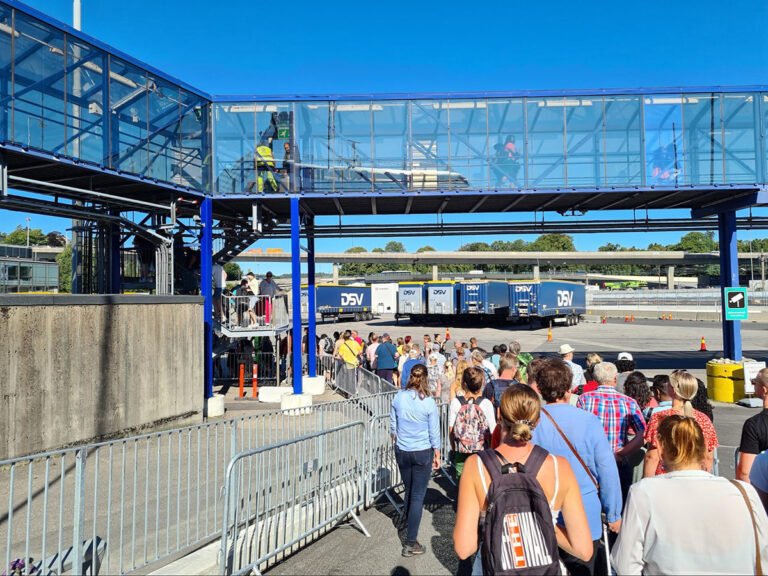 Leaving the ferry in Kristiansand.