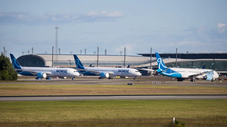 Norse Atlantic Airways planes at Oslo Airport, Norway. Photo: Photofex_AUT / Shutterstock.com.