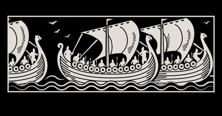 Graphic concept of Viking ships