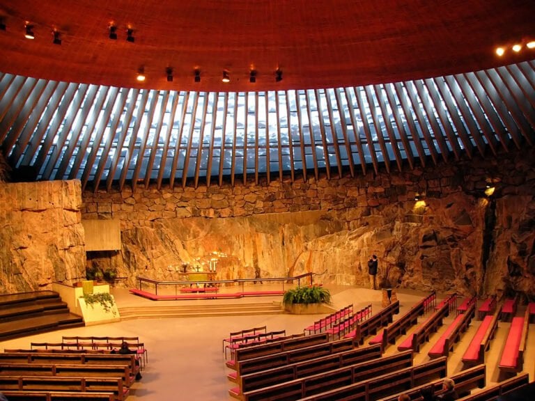 The striking interior of Temppeliaukio Church in Helsinki.