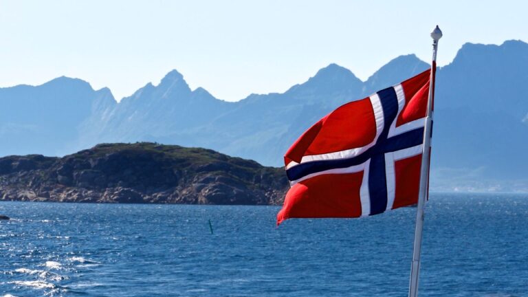Norway flag at a learning Norwegian summer camp
