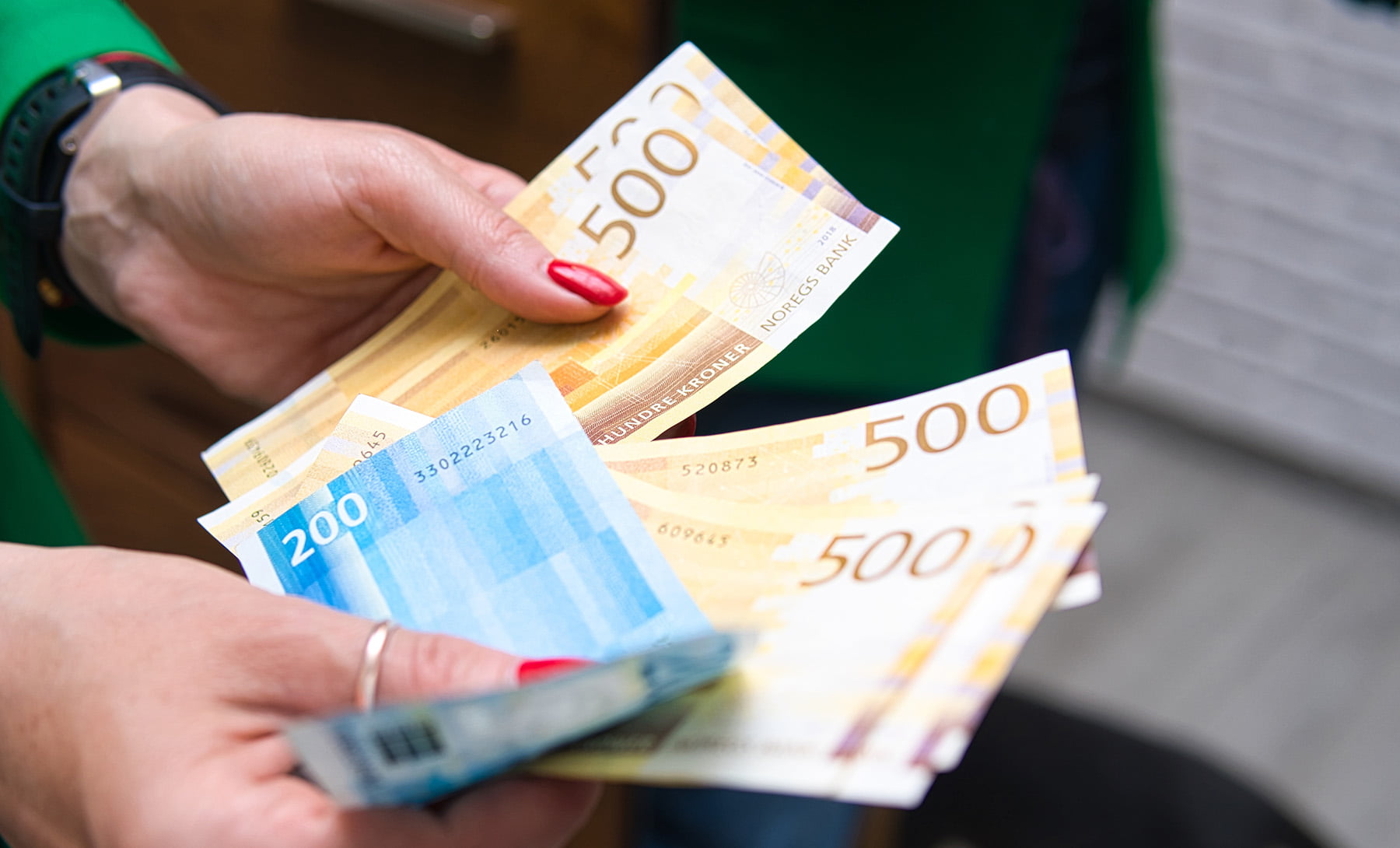 Norway cash kroner banknotes
