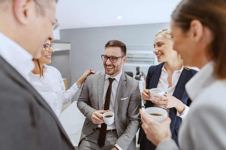 Office coffee gathering in Norway.