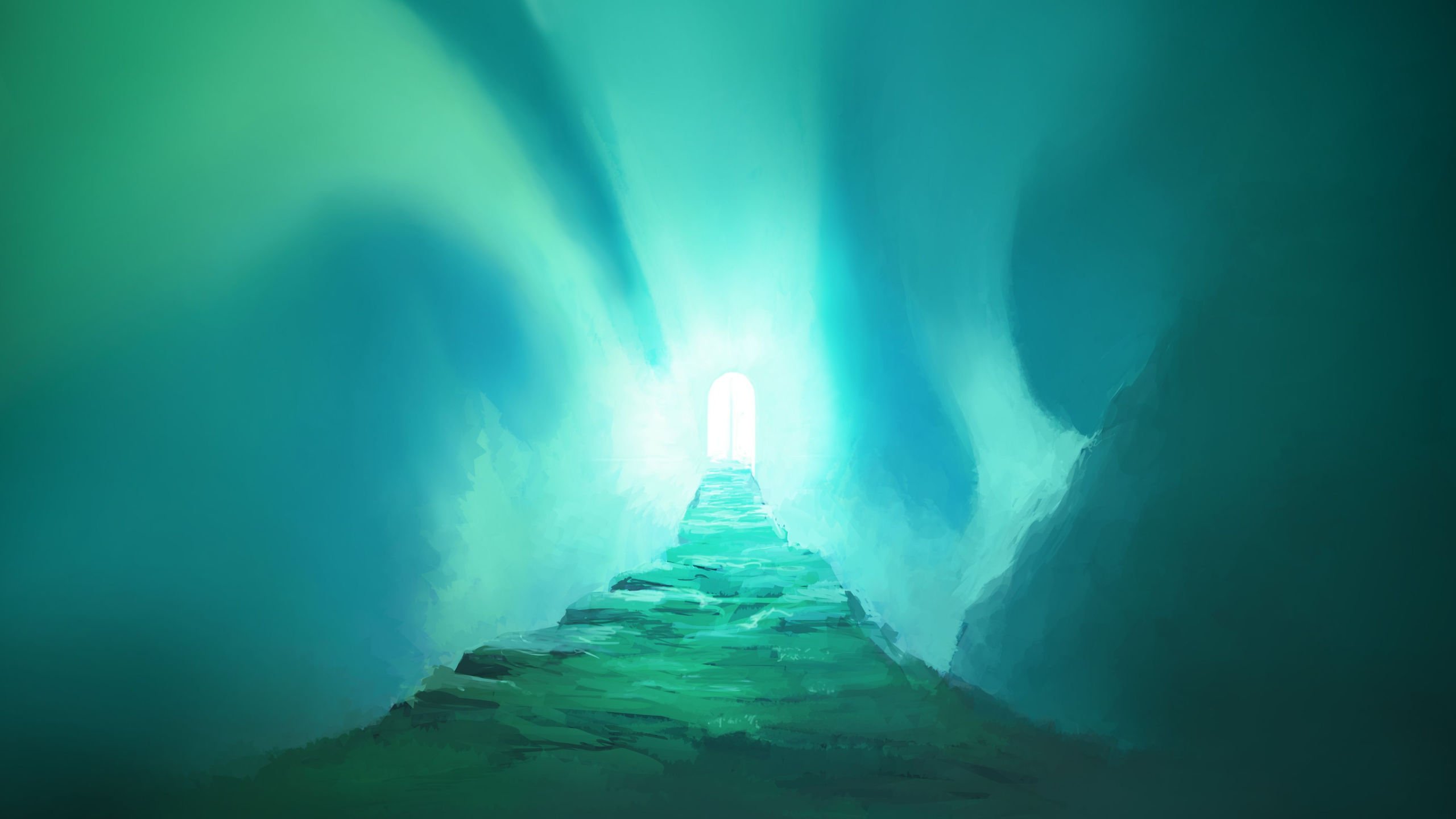 Valhalla concept image with northern lights